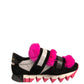 Black Pink Fur Embellished Sneakers Shoes