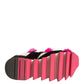 Black Pink Fur Embellished Sneakers Shoes