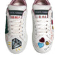 White Sequined Crystal Low Top Sneakers Shoes