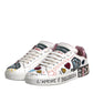 White Sequined Crystal Low Top Sneakers Shoes