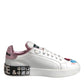 White Sequined Crystal Low Top Sneakers Shoes