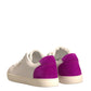 White Suede Leather Low Top Sneakers Shoes