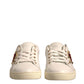 White Leather Gold Red Heart Sneakers Shoes