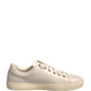 White Leather Gold Red Heart Sneakers Shoes