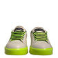 White Yellow Portofino Leather Sneakers Shoes