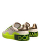 White Yellow Portofino Leather Sneakers Shoes