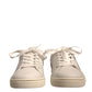 White Suede Leather Low Top Sneakers Shoes