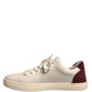 White Suede Leather Low Top Sneakers Shoes