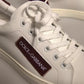 White Suede Leather Low Top Sneakers Shoes