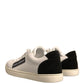 White Suede Leather Low Top Sneakers Shoes