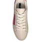 White Suede Leather Low Top Sneakers Shoes