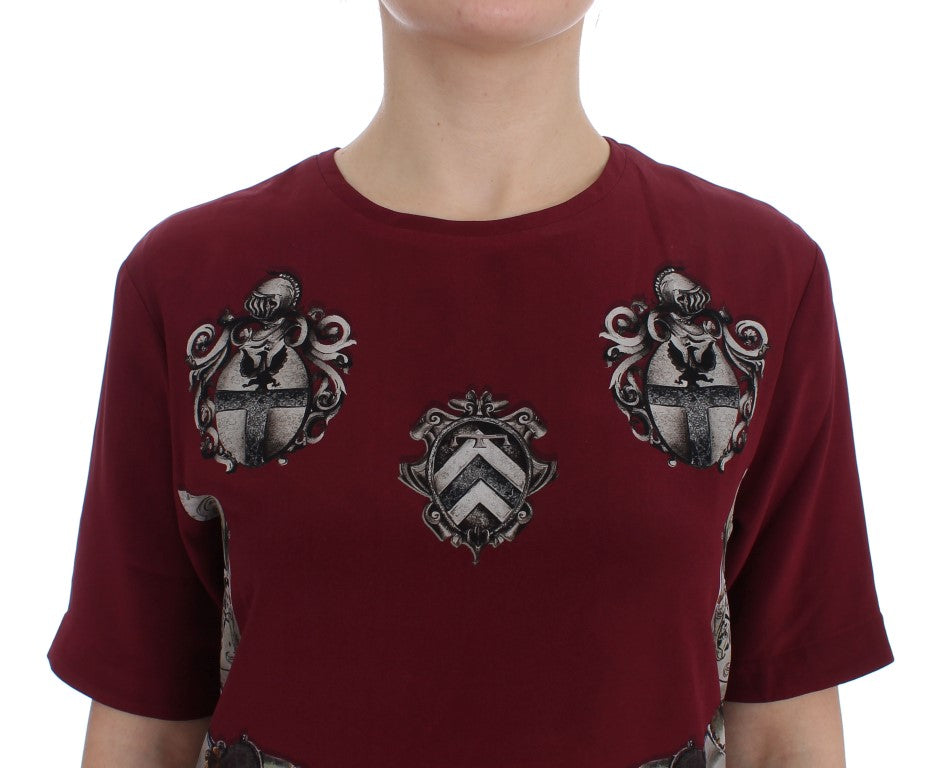 Enchanted Sicily Silk Blouse with Knight Print