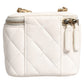White Matelasse Lambskin Gold Chain Shoulder Vanity Mirror