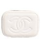 White Matelasse Lambskin Gold Chain Shoulder Vanity Mirror