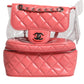 Pink Vinyl Leather Backpack Purse Bag