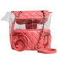 Pink Vinyl Leather Backpack Purse Bag
