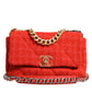 Red Tweed 2WAY Hand Chain Medium Shoulder Bag Purse