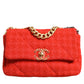 Red Tweed 2WAY Hand Chain Medium Shoulder Bag Purse