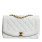 White Medium Classic DIANA Shoulder Bag Gold Plated Purse