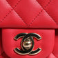 Pink Matelasse Chain Shoulder Lambskin Purse Mini
