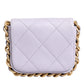 Blue Quilted Calfskin Framing Chain Flap Mini crossbody Bag