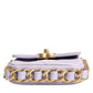 Blue Quilted Calfskin Framing Chain Flap Mini crossbody Bag