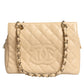 Beige Caviar De Coco Chain Leather Purse Bag