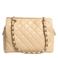 Beige Caviar De Coco Chain Leather Purse Bag