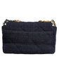 Dark Blue Medium Flap Tweed CC Gold Gray Chain Shoulder Bag