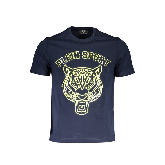 Blue Cotton Men T-Shirt