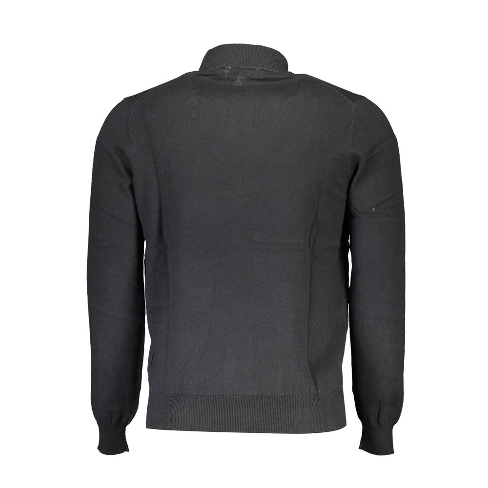 Black Cotton Men Sweater