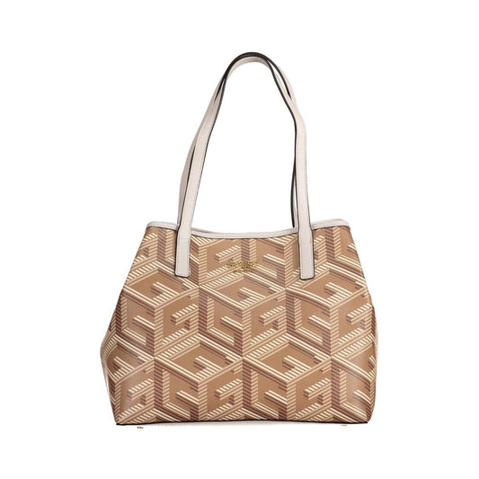 Beige Polyethylene Women Handbag