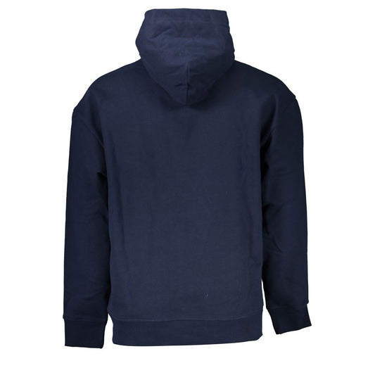 Eco-Conscious Blue Hooded Sweatshirt