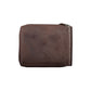 Elegant Leather Coin & Card Wallet in Brown