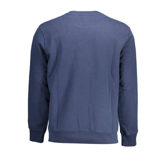 Blue Cotton Men Sweater