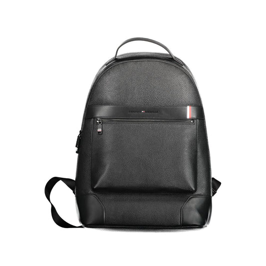 Black Polyethylene Men Backpack