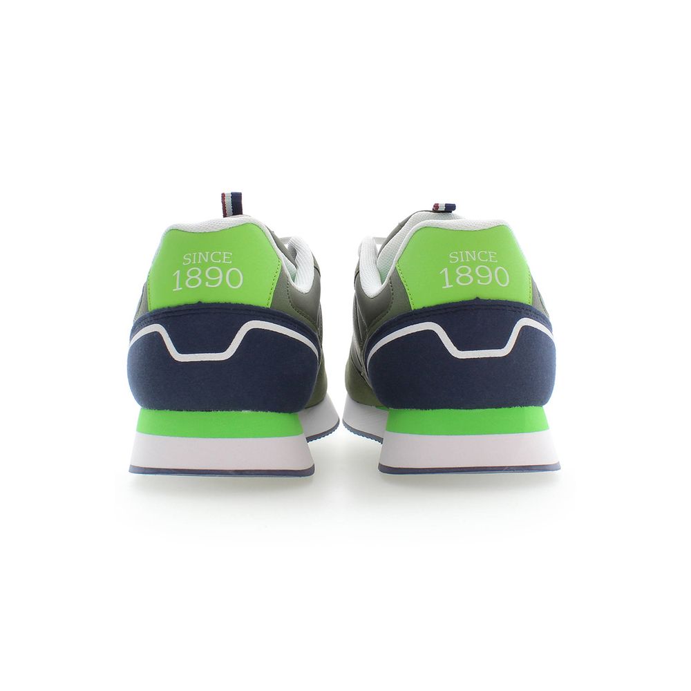 Green Polyester Men Sneaker