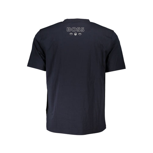 Blue Cotton Men T-Shirt