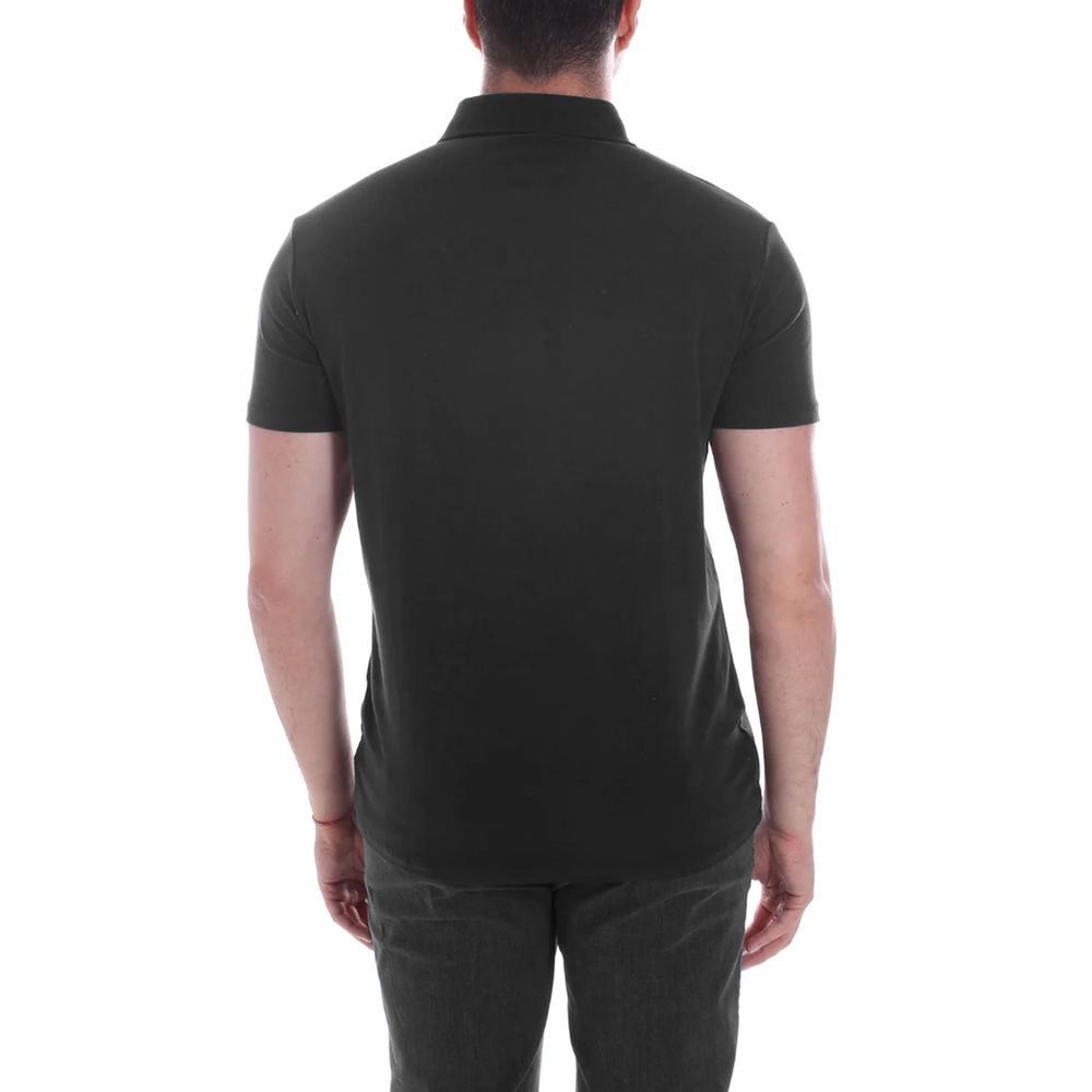 Black Cotton Men Polo Shirt