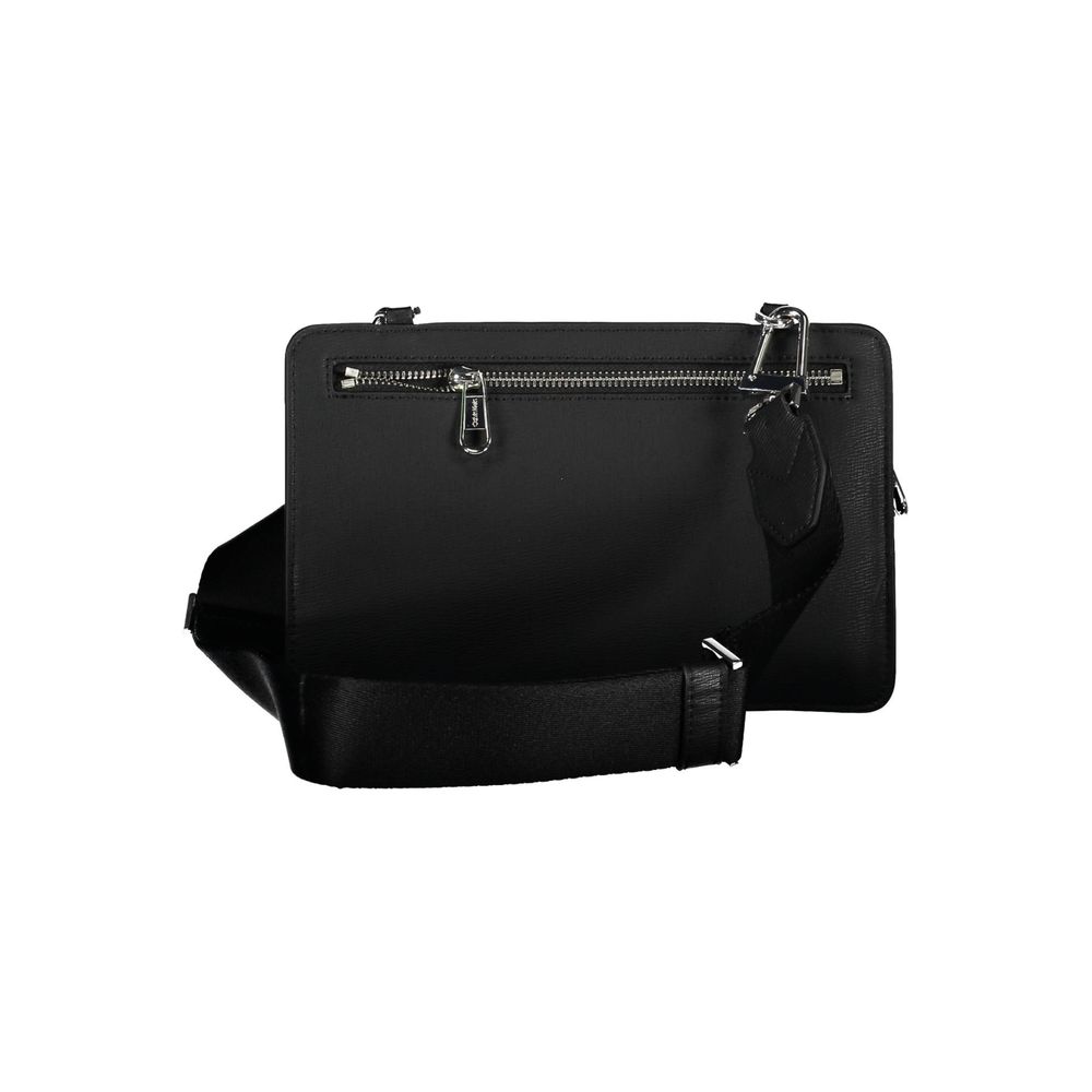 Black Polyester Men Shoulder Bag