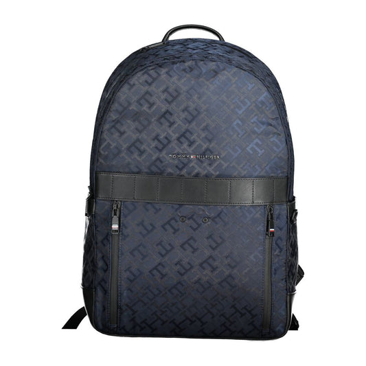 Blue Polyester Men Backpack