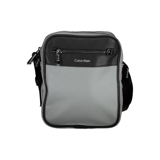 Gray Polyester Men Shoulder Bag