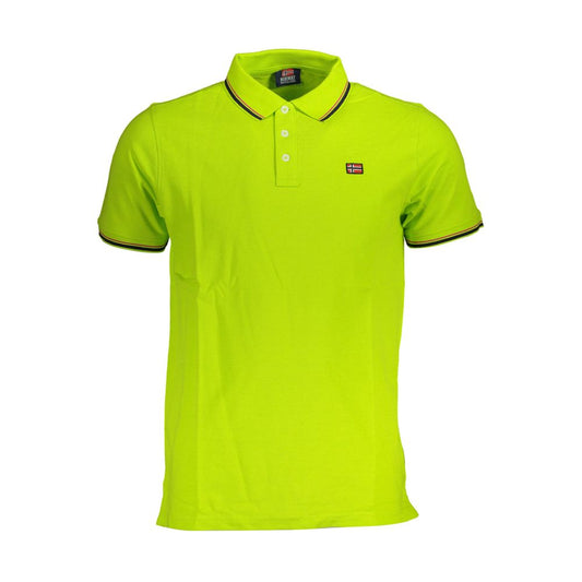 Yellow Cotton Men Polo Shirt