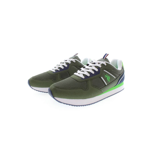 Green Polyester Men Sneaker