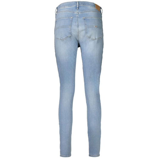 Light Blue Cotton Women Skinny Jean