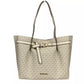 Emilia Large Signature PVC Tote Bag Purse Light Cream