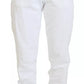 White Cotton Women Sweatpants Trouser Pants