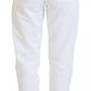 White Cotton Women Sweatpants Trouser Pants