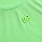 Green Embossed Logo Crew Neck Neon T-shirt