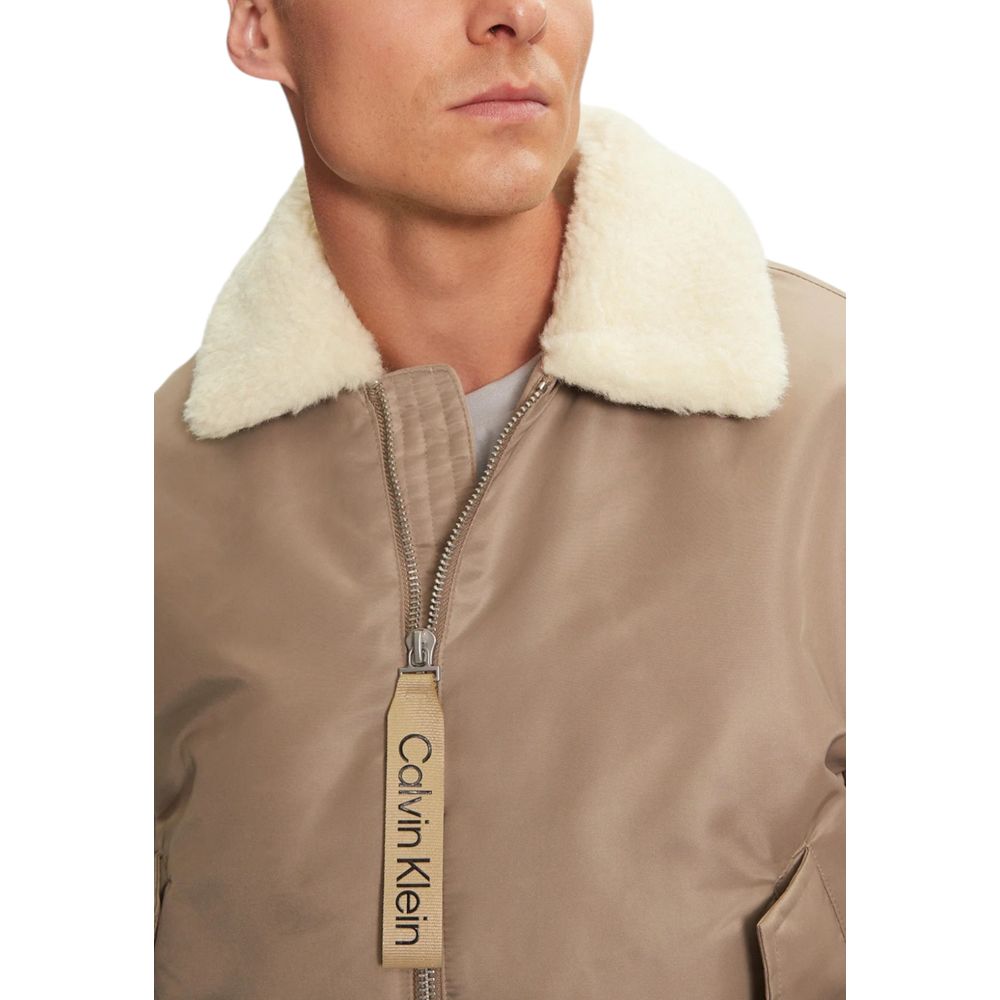 Beige Polyamide Riciclata Jacket